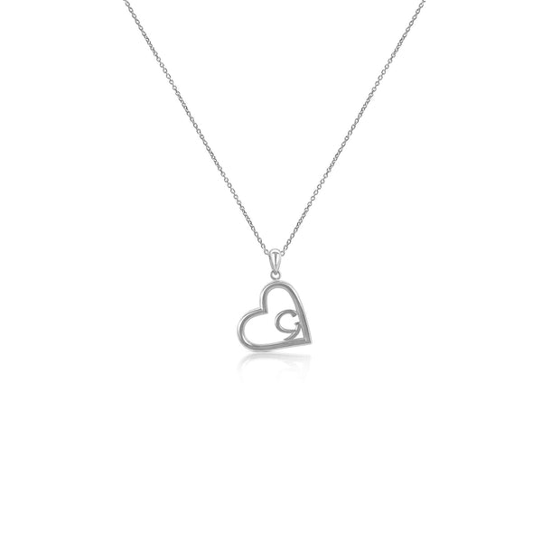Sterling Silver Heart with Ancient Gaelic Script necklace