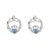 Sterling Silver Childrens Birthstone Stud Earrings March (Aqua CZ)