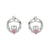 Sterling Silver Childrens Birthstone Stud Earrings October (Pink CZ)