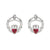 Sterling Silver Childrens Birthstone Stud Earrings July (Ruby CZ)