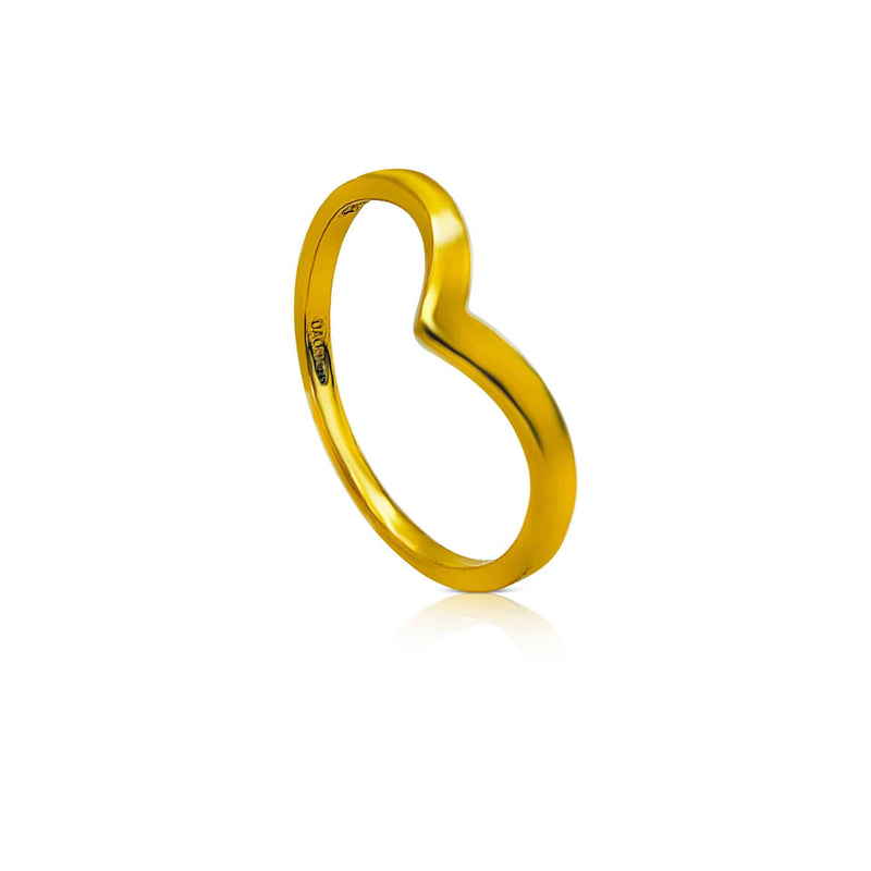 Sterling Silver with 18ct Gold Plated Wishbone Ring