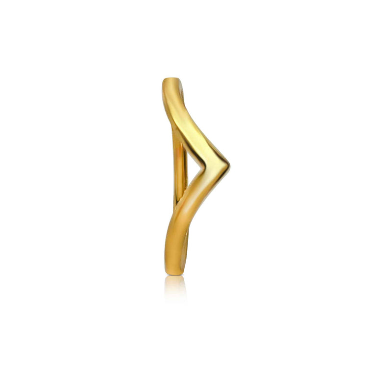 Sterling Silver with 18ct Gold Plated Wishbone Ring