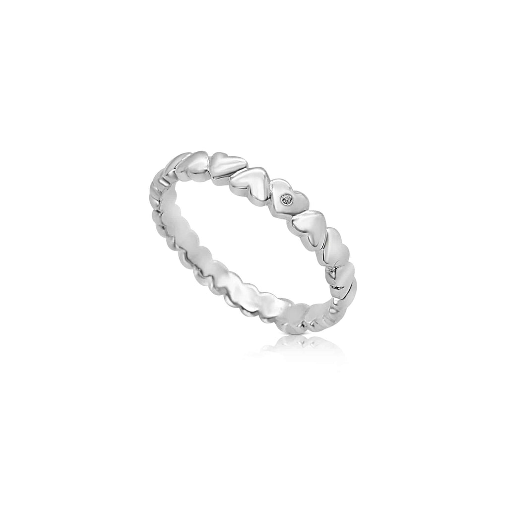 Sterling Silver Heart Band Ring