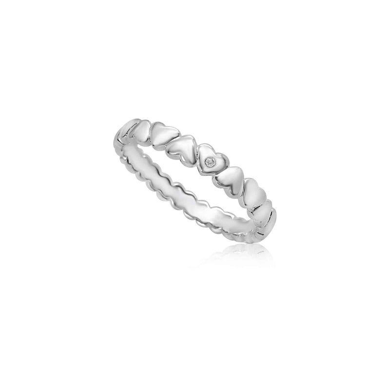 Sterling Silver Heart Band Ring