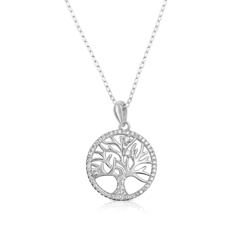 Sterling Silver Tree of Life Pendant with CZ