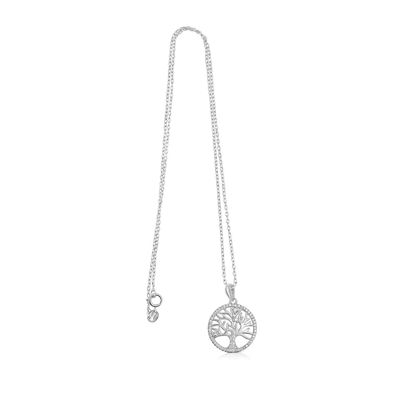 Sterling Silver Tree of Life Pendant with CZ