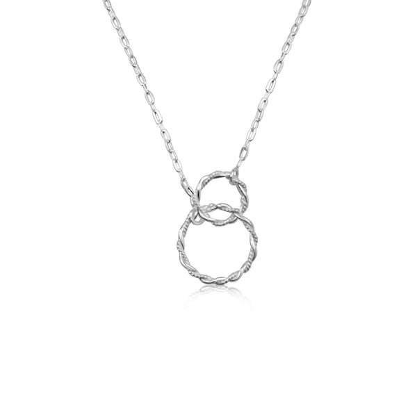 Sterling Silver Twisted Circle Links Necklace