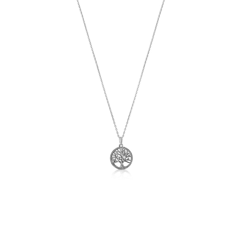 Tree Of Life Necklace Decorated With CZ
