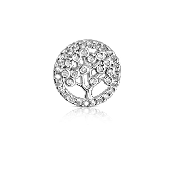 Sterling Silver Tree of Life Earrings with CZ