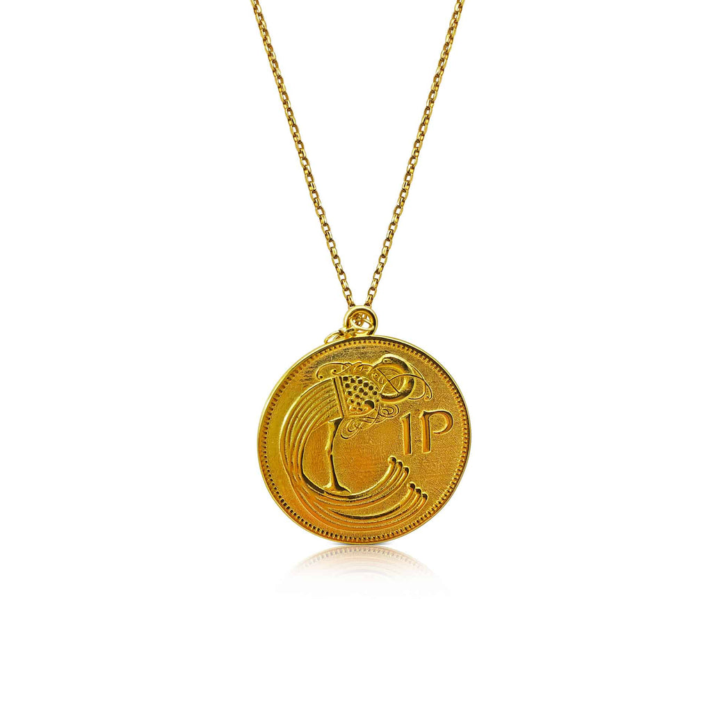 24K Gaelic Irish Coin Necklace