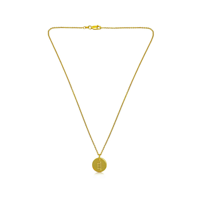 18ct Gold Plated Ogham Necklace Letter 'C'