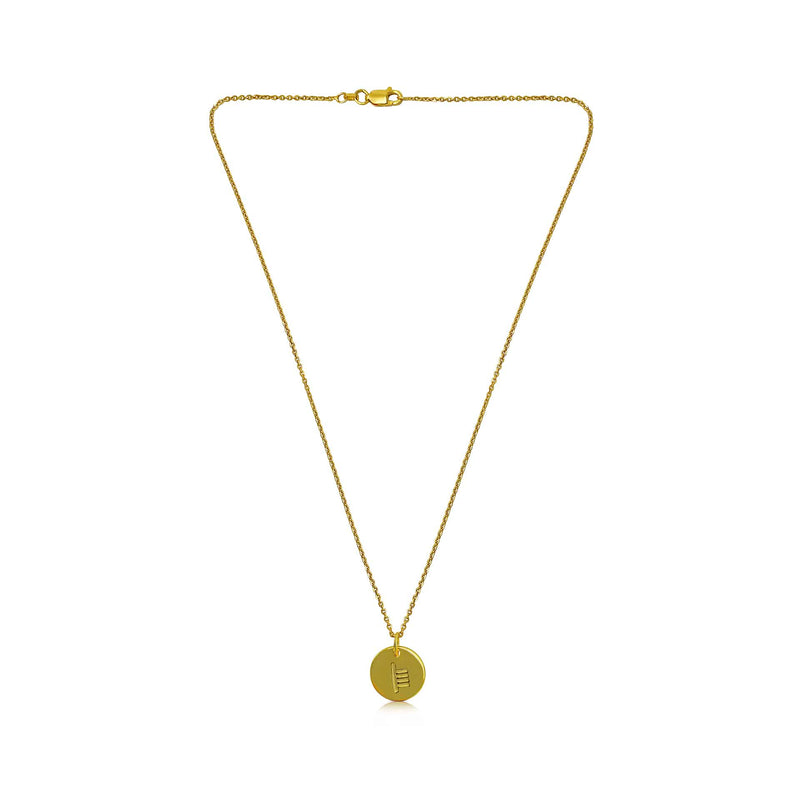 18ct Gold Plated Ogham Necklace Letter 'S'