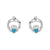 Sterling Silver Childrens Birthstone Stud Earrings December (Blue Topaz CZ)