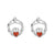 Sterling Silver Childrens Birthstone Stud Earrings January (Garnet CZ)