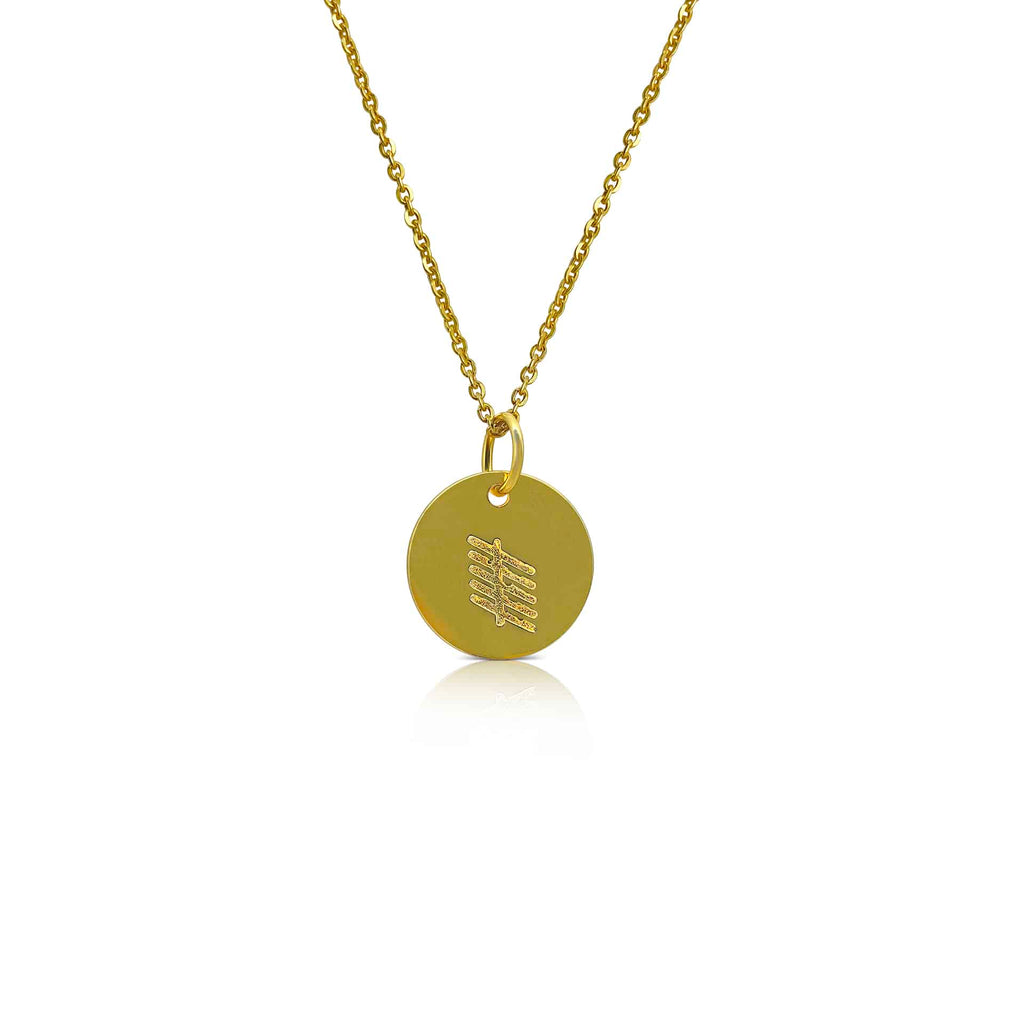 18ct Gold Plated Ogham Necklace Letter 'R'